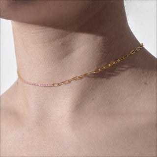 CADENA ALISA  DORADO|ROSA