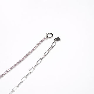 CADENA ALISA  PLATEADO|ROSA