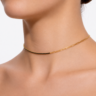 CADENA ALISA DORADO|AZUL