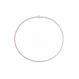 CADENA ALISA  PLATEADO|ROSA