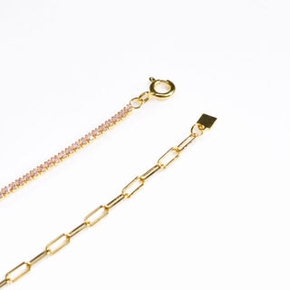 CADENA ALISA  DORADO|ROSA