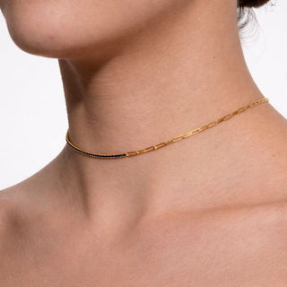 CADENA ALISA DORADO|AZUL