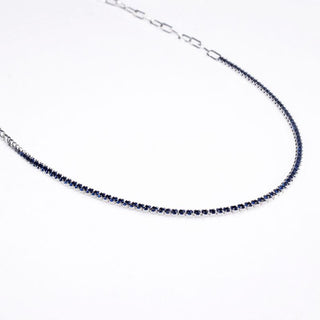 CADENA ALISA  PLATEADO|AZUL