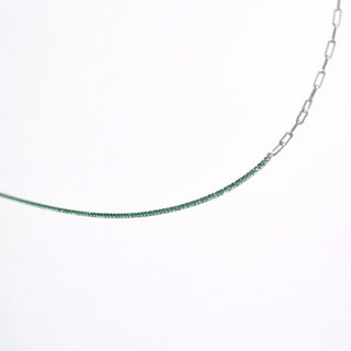 CADENA ALISA PLATEADO|VERDE