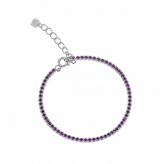 PULSERA ARECA PLATEADA MORADA