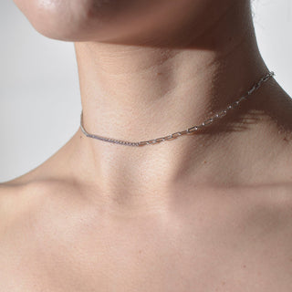 CADENA ALISA  PLATEADO|ROSA