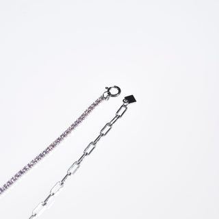 CADENA ALISA  PLATEADO|ROSA