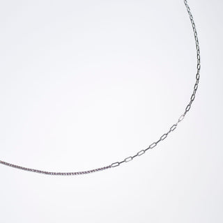 CADENA ALISA  PLATEADO|ROSA