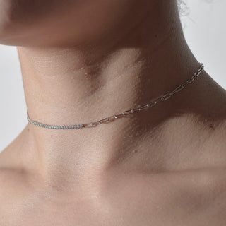 CADENA ALISA  PLATEADO|BLANCO