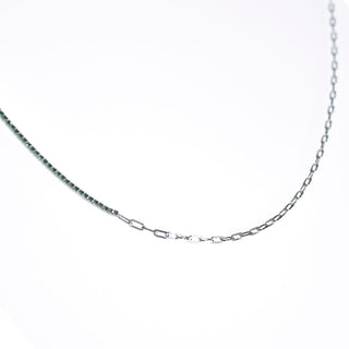 CADENA ALISA PLATEADO|VERDE