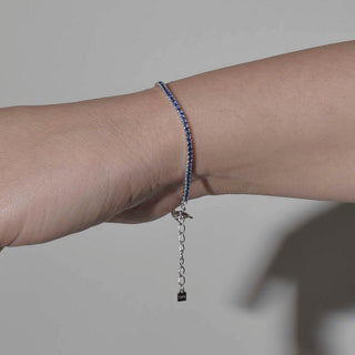 PULSERA ARECA PLATEADA AZUL