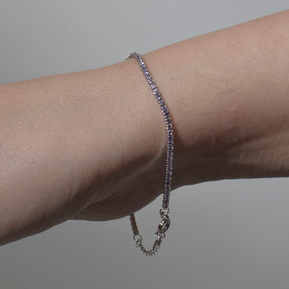 PULSERA ARECA PLATEADA MORADA