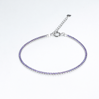 PULSERA ARECA PLATEADA MORADA