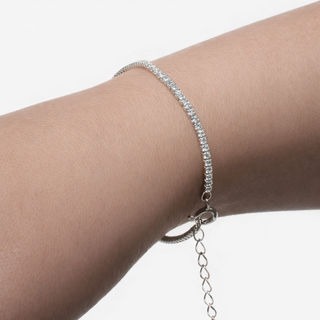 PULSERA ARECA PLATEADO CRISTAL