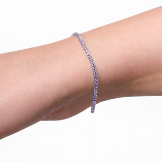 PULSERA ARECA PLATEADA MORADA