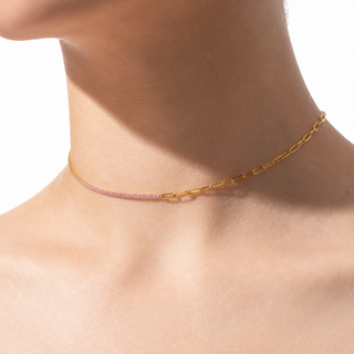 CADENA ALISA  DORADO|ROSA