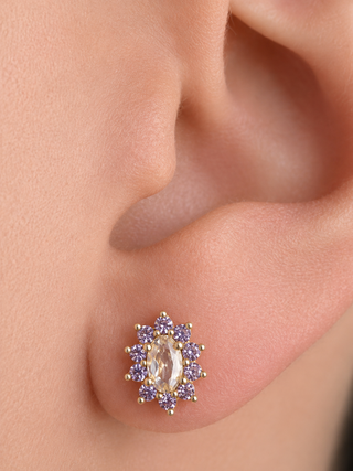 ARETES FLOR CRISTAL
