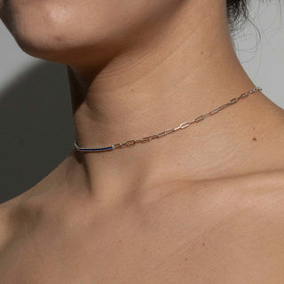 CADENA ALISA  PLATEADO|MORADO