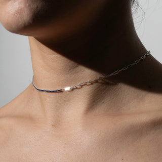 CADENA ALISA  PLATEADO|MORADO