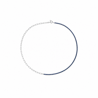CADENA ALISA  PLATEADO|AZUL
