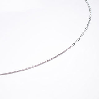 CADENA ALISA  PLATEADO|ROSA